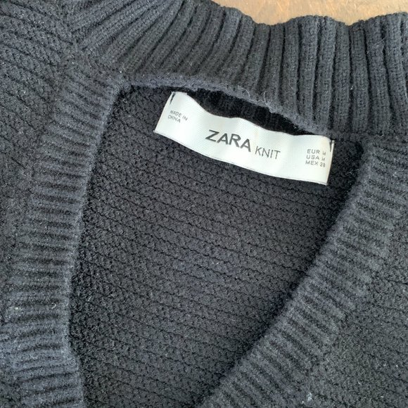 Zara KNIT Choker Neck Oversized Sweater Sz M - Picture 3 of 4